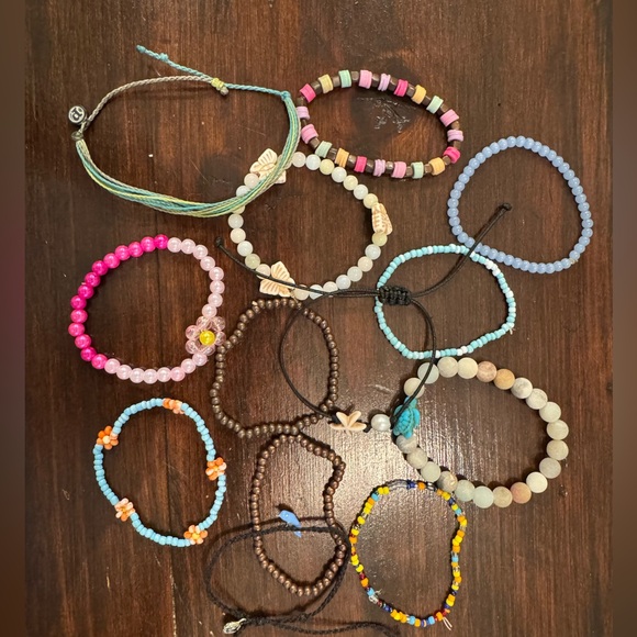 Colorful teen Bracelet Set. Bundle of 13 bracelets. - Picture 1 of 4